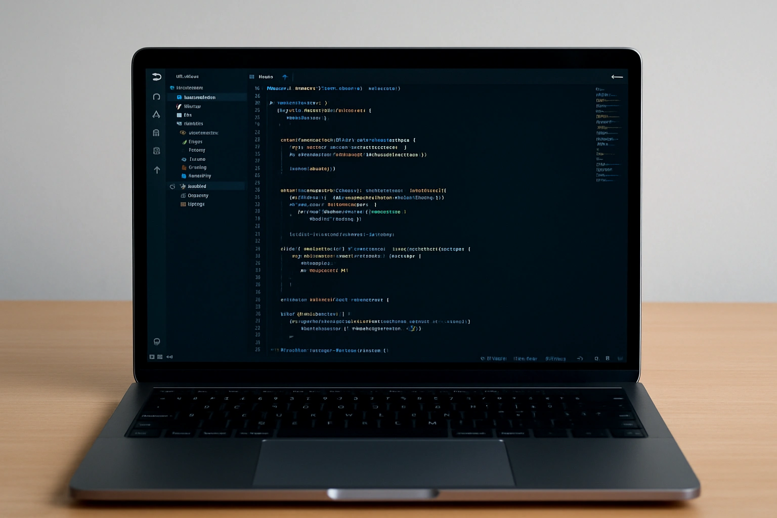 Laptop screen displaying lines of code for coding tutorials.