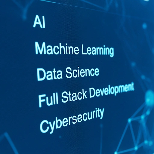A list of keywords related to the tech industry, including 'AI', 'Machine Learning', 'Data Science', 'Full Stack Development', and 'Cybersecurity', to be used in a LinkedIn profile for better search visibility A list of keywords related to the tech industry, including 'AI', 'Machine Learning', 'Data Science', 'Full Stack Development', and 'Cybersecurity', to be used in a LinkedIn profile for better search visibility