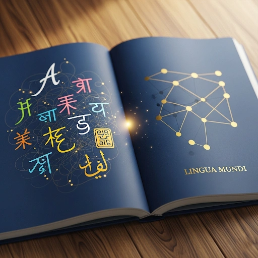An open book with abstract symbols representing various human languages, signifying language learning. An open book with abstract symbols representing various human languages, signifying language learning.